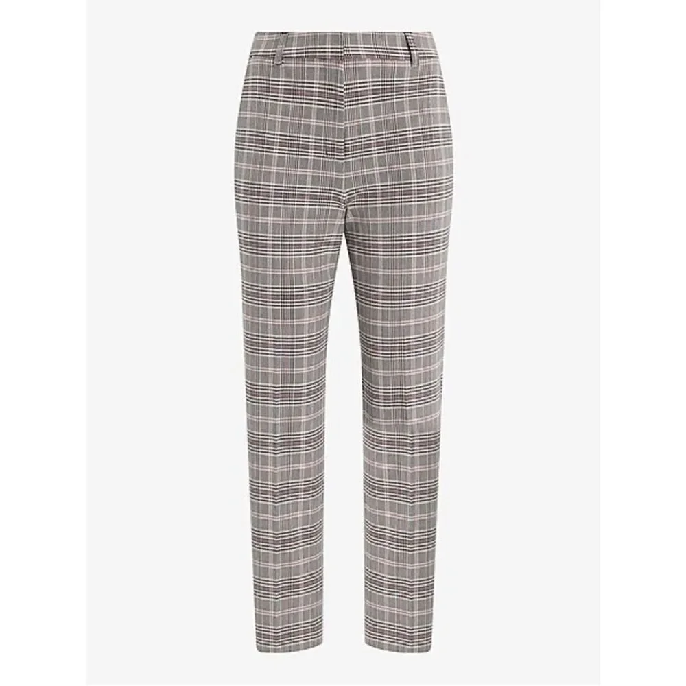 NEW Express Editor Super High Waisted Plaid Straight Ankle Pant Size 10 Long